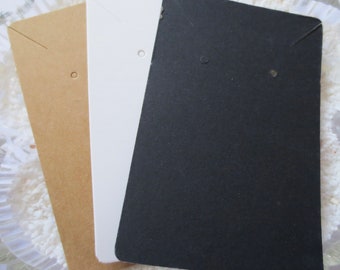 Cardboard Necklace & Earring Display Card - White, Black or Natural Color - 9 cm x 6 cm (3.5 x 2.3/8 inch) - Choice of 10,20,30 or 50 pcs