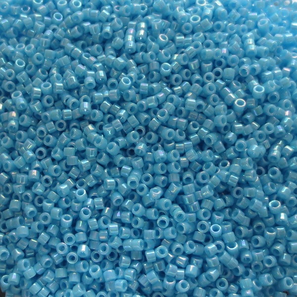 Miyuki Delica Beads - 11/0 - Opaque Turquoise Blue AB - Choice of 5 or 10 grams