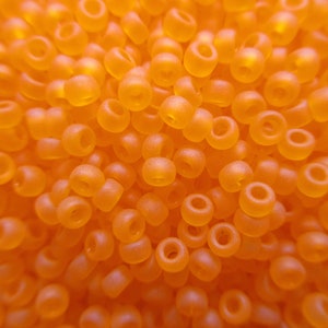 Miyuki Seed Beads - Matte Transparent Orange - Size 8/0 - Select 10, 15 or 30 grams