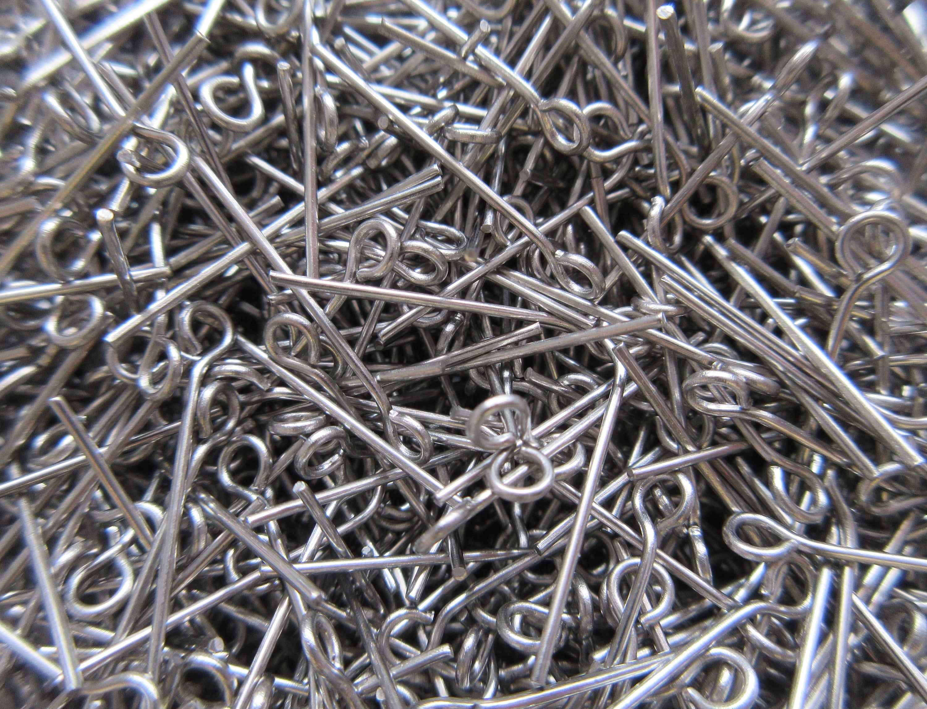 Stainless Steel Eye Pins  -  20mm - 21 gauge - Select 200 or 500 pcs