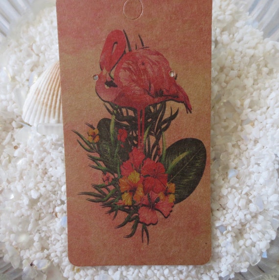 Cardboard Earring Display Card - Flamingo Design - 9 cm x 5 cm (2.0 x 3.5 inch) - Choice of 20, 30,40 or 50 pcs
