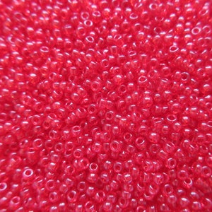 May include: A close-up image of a large quantity of small, round, translucent pink beads. The beads are arranged in a random pattern, creating a textured surface.