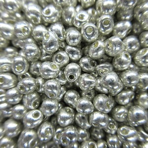 Miyuki Drop Beads - 3.4 mm -  Galvanized Silver - Select 10, 20 or 30 grams