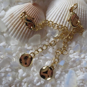 Brass Chain Extender with Lobster Claw Clasp - Golden Color - 7CM (2.75”) - Select 1, 2 or 4 pcs