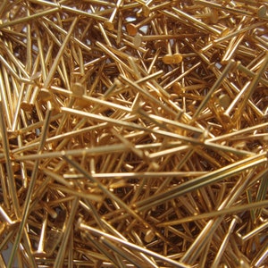Stainless Steel Flat Head Pins-18K Gold - 25 mm - 21ga - Select 100 or 200 pcs