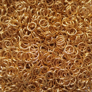 Stainless Steel 18K Gold Plated Jump Rings - 5mm - 20 ga - 100 or 200 pcs