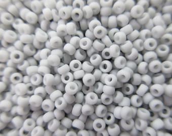 Miyuki Seed Beads - Matte Opaque Pale Blue Gray - Size 11/0 - Select 10, 15 or 30 grams