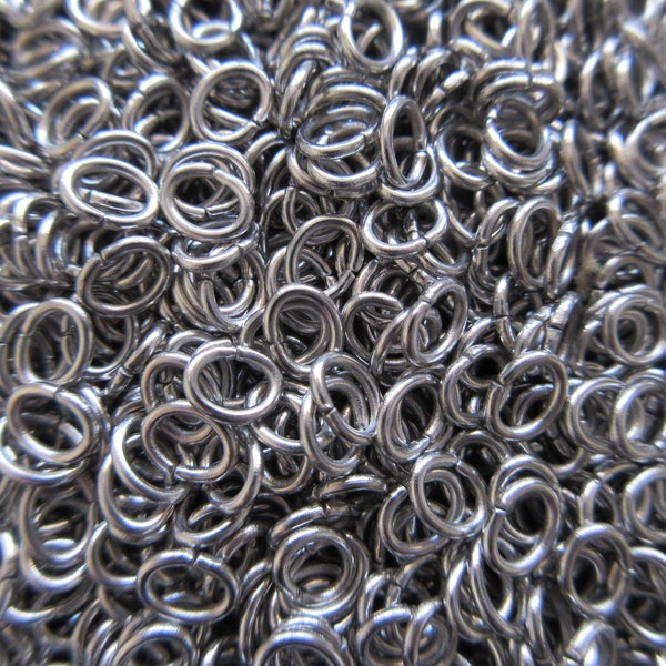 Stainless Steel Oval Jump Rings - 5x4mm - 20ga - Select 100, 200 or 500 pcs