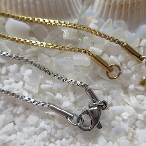 Stainless Box Chain Necklace - 18 inch (44.95CM) - 1.2mm - Select Gold or Steel Color