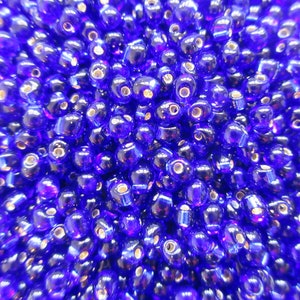 Miyuki Drop Beads - 3.4 mm - Silver Lined Cobalt Blue - Select 10, 20 or 30 grams