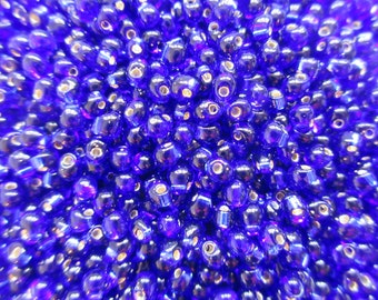 Miyuki Drop Beads - 3.4 mm - Silverlined Cobalt Blue - Select 10, 20 or 30 grams