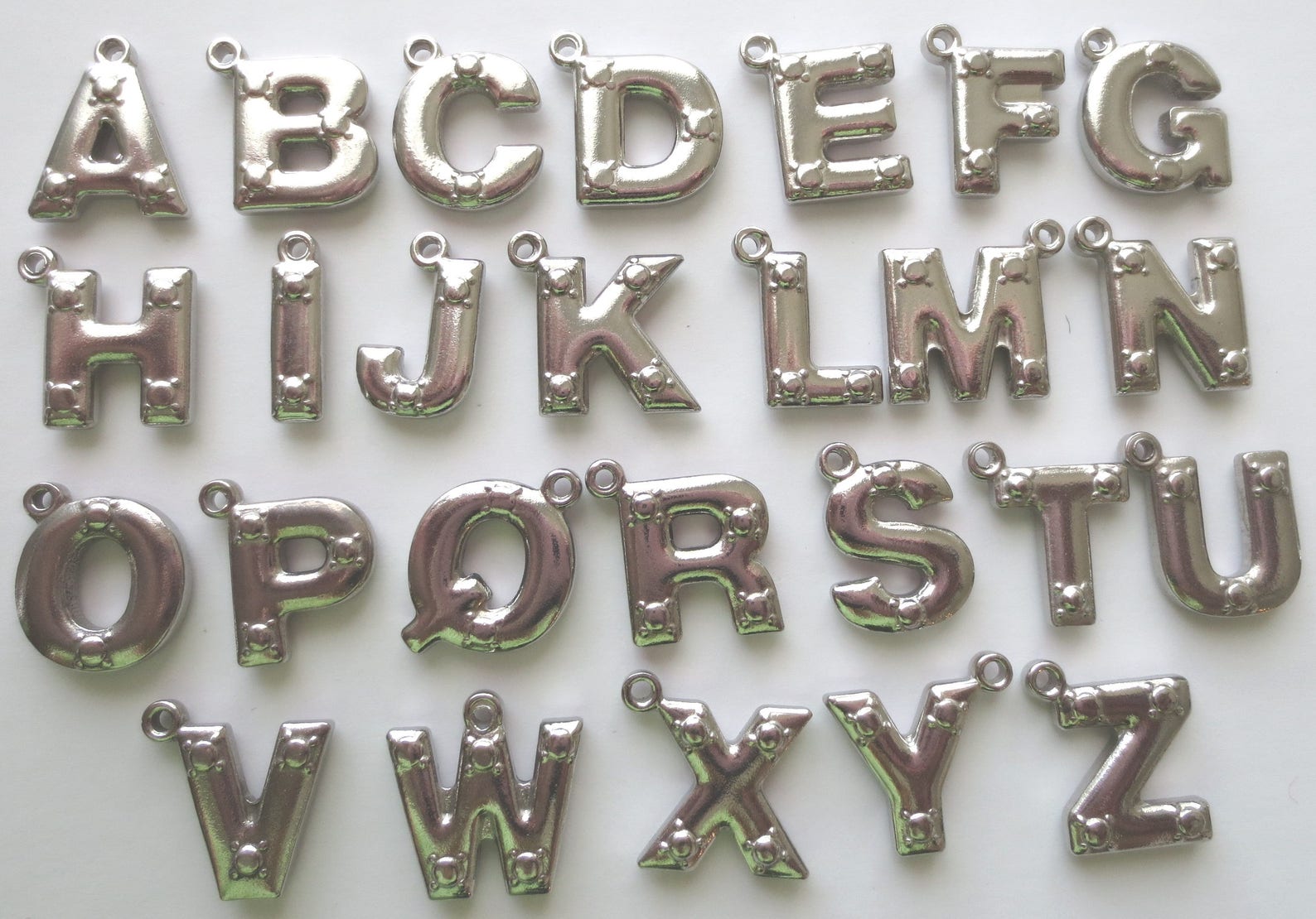 Stainless Steel Letter/Alphabet Charms 17mm Puffed Style Etsy