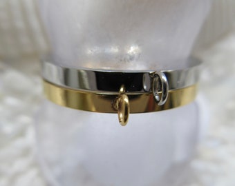 Stainless Steel DIY Charm Ring - 2mm width - Select Gold or Platinum and Size