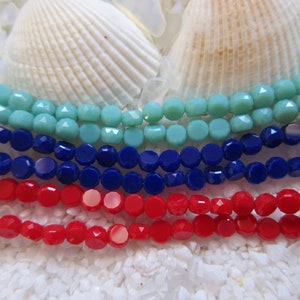 Faceted Solid Color Coin Beads - 4mm - 22&quot; Strand (148pcs) - Select Color