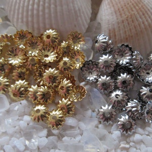 Stainless Steel Flower Bead Caps - 5.5mm - Select Color & Quanity