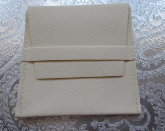 Jewelry Envelope - Square - 8cm (3.15") - Microfiber Antique White - 1pc