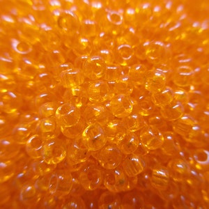 Miyuki Seed Beads - Transparent Orange - Size 8/0 - Select 10, 15 or 30 grams