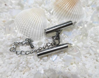 Stainless Steel Slide On End Tube Clasp - 20mm - 1 Set