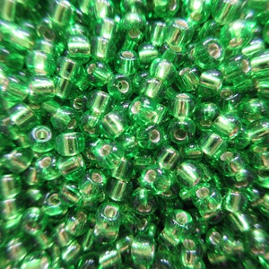 Miyuki Seed Beads - Silver Lined Lime - Size 8/0 - Select 10, 15 or 30 grams