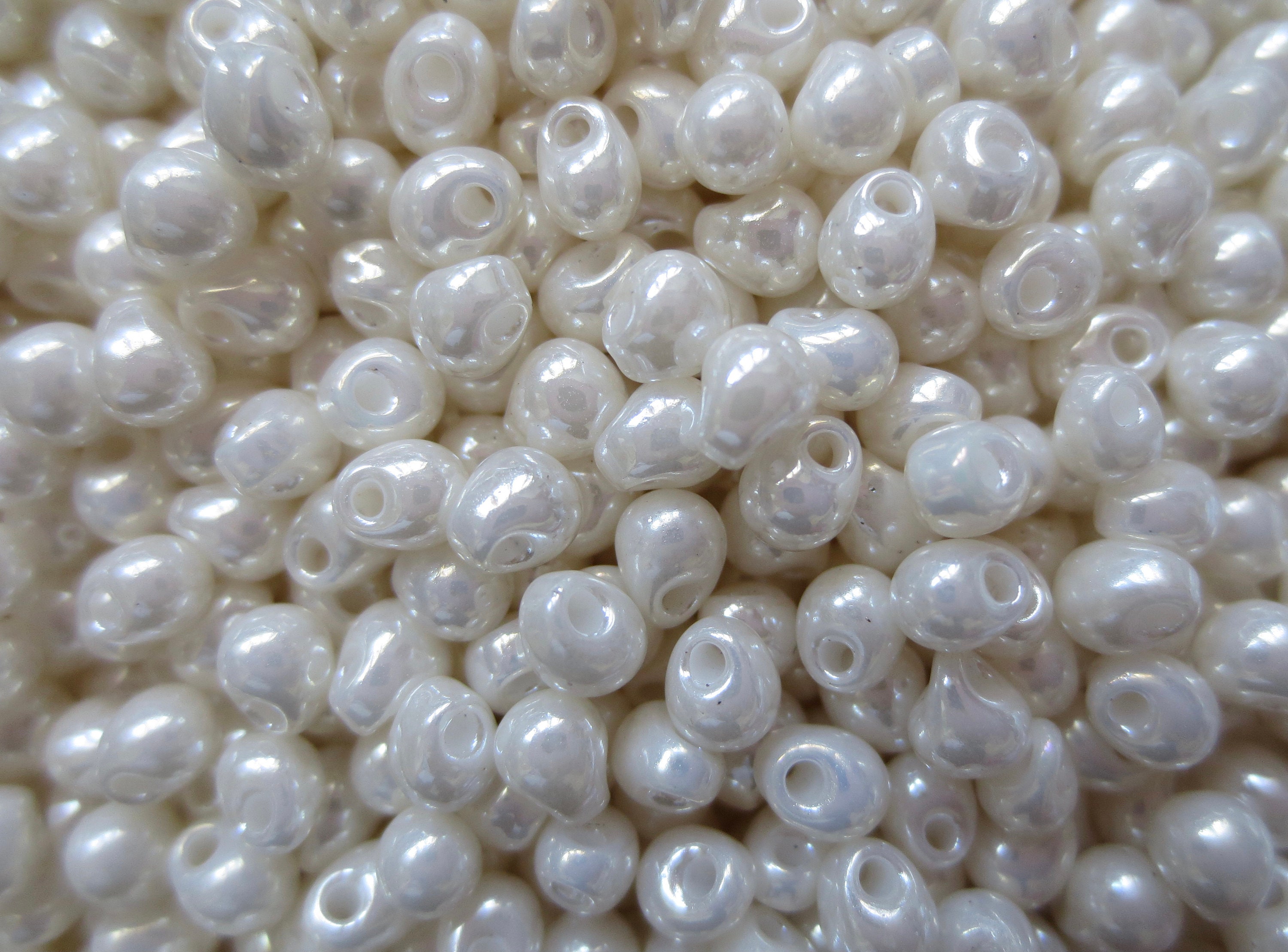 Miyuki Drop Beads - 3.4 mm -  Cream Ceylon - Select 10, 20 or 30 grams