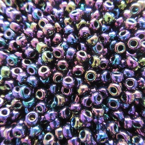 Miyuki Seed Bead - Metallic Dark Plum Iris - 8/0 - Select 10, 15 or 30 grams