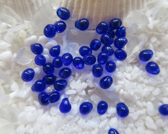 Miyuki Drop Beads - 3.4 mm -  Transparent Cobalt Blue - Select 10, 20 or 30 grams