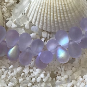 Czech Glass Tear Drop Beads - Frosted Alexandrite AB - 6 x 9 mm - Select 50 or 100 pcs