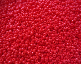 Miyuki Seed Beads - Opaque Red - Size 11/0 - Choice of 10, 20 or 30 grams