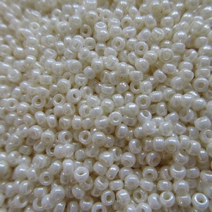 Miyuki Seed Beads - Cream Ceylon - Size 11/0 - Choice of 10, 15 or 30 grams