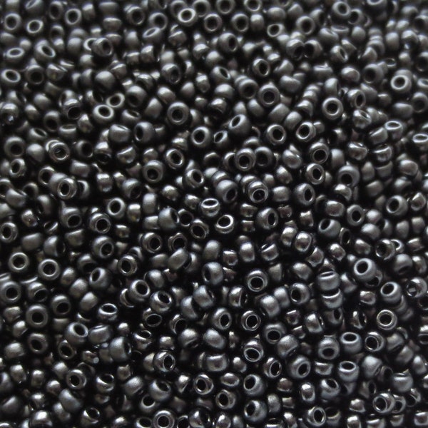 Miyuki Seed Beads - Semi Frosted Black - Size 11/0 - Select 10, 20 or 30 grams