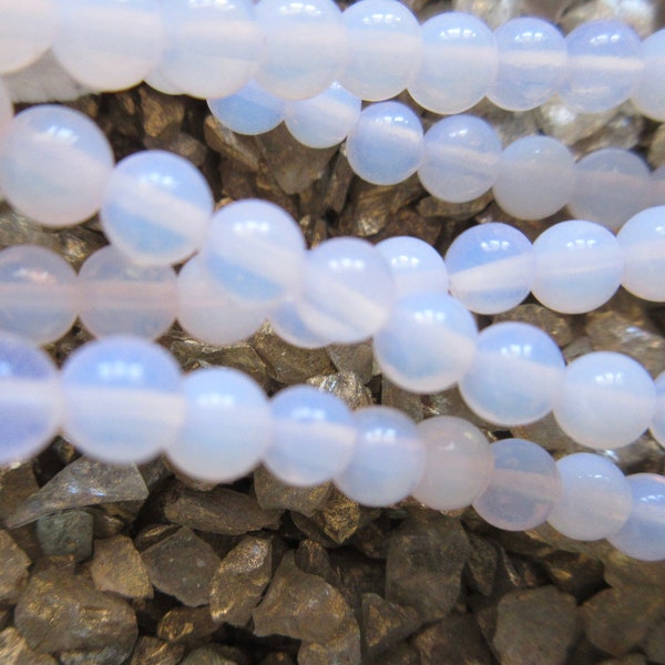 Opalite Beads - Round Smooth - 4mm - Pale Pink -15" strand (100 pcs)