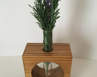 Open Design Wood Test Tube Vase