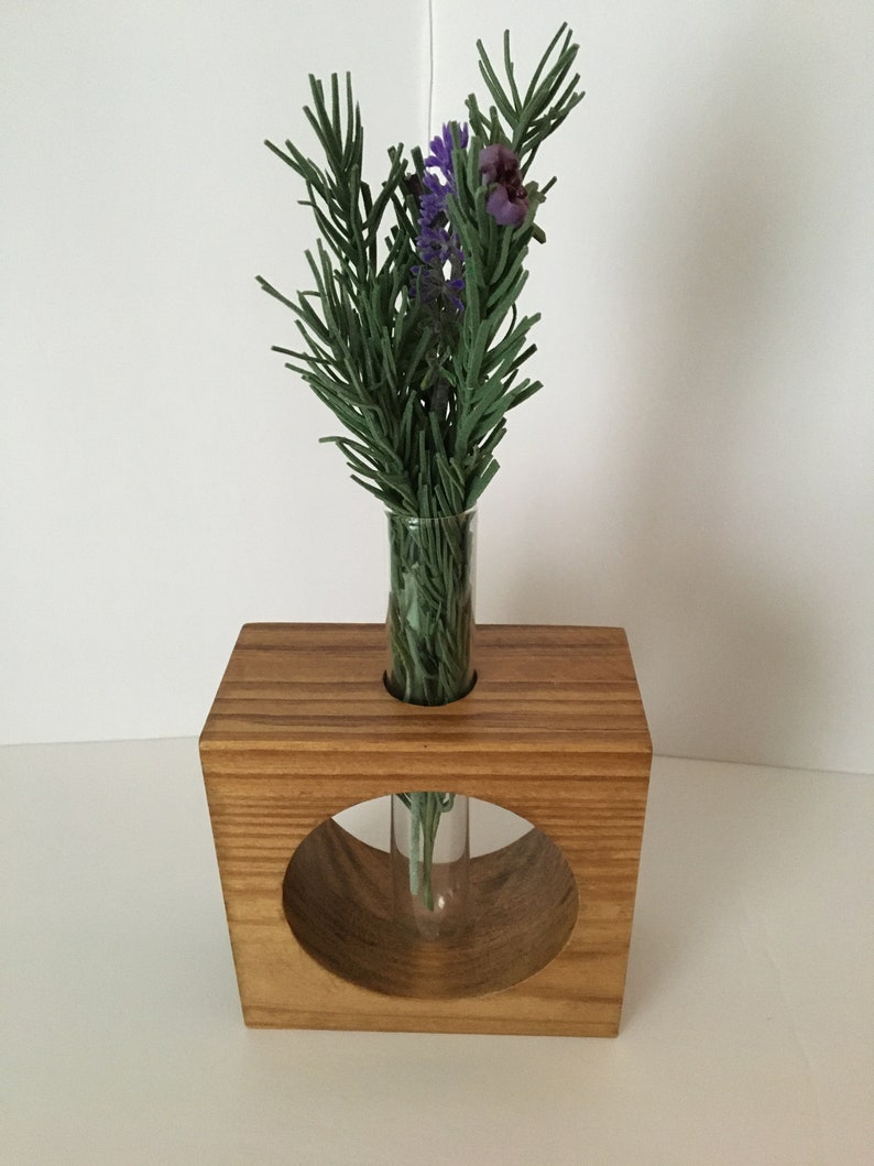 Open Design Wood Test Tube Vase