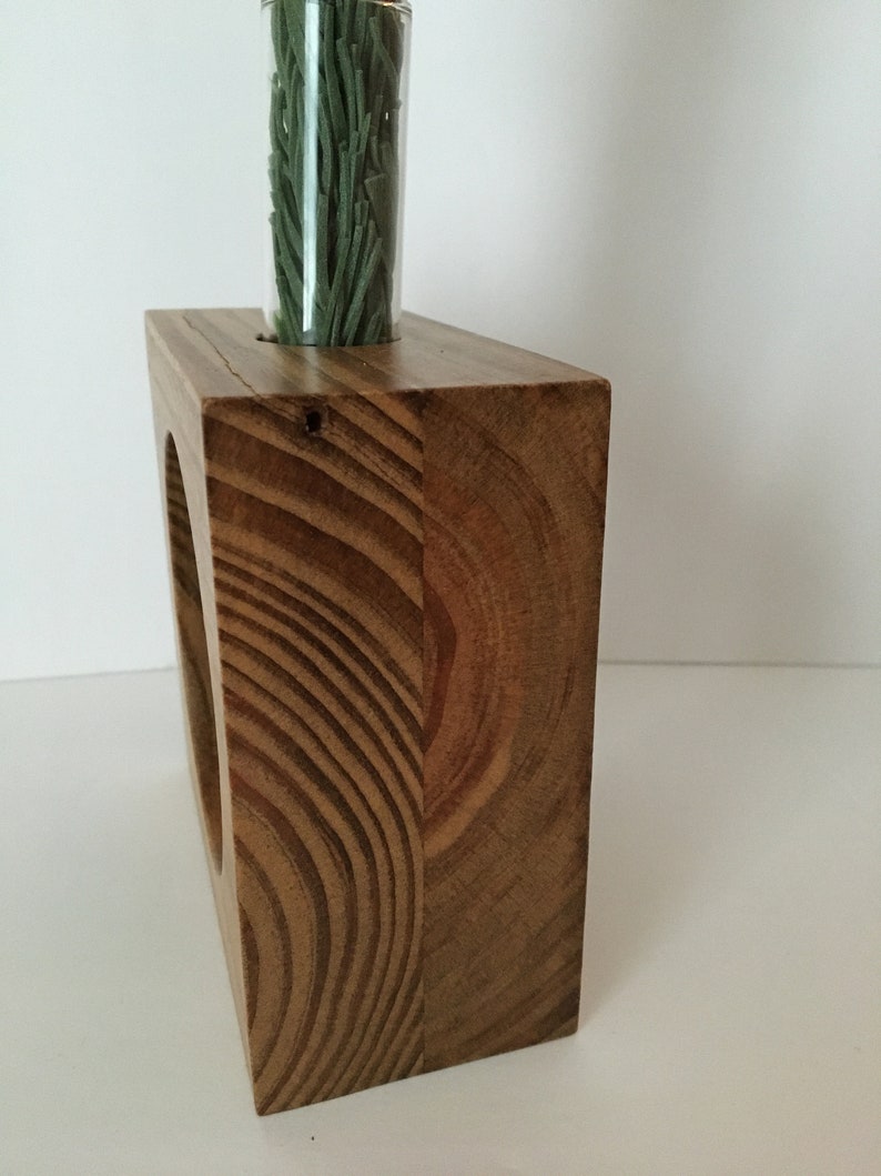 Open Design Wood Test Tube Vase