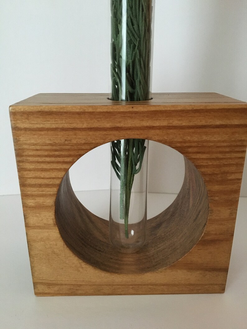 Open Design Wood Test Tube Vase