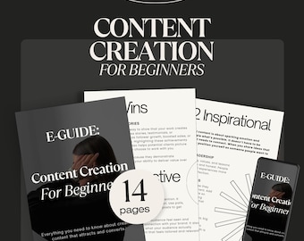 Content Creation Guide for Beginners: Social Media Marketing E-Guide (Digital Download)