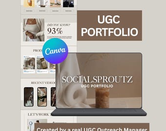 UGC Portfolio Template: Canva Website & Media Kit (Fully Editable)