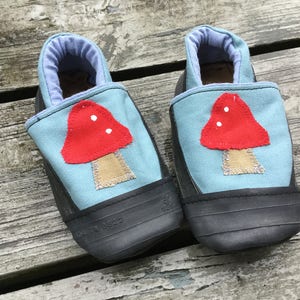 Outdoor Kids Shoes Minimalist Soft Soled Sandals Toddler Slippers Rubber Soles / Spring Mud & Muck Shoes, Toadstool, Waldorf School Shoes image 1