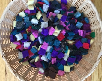 Felted Wool, Valentine's Day Craft Supplies, Wool Squares, Garland, Waldorf School Crafts, Waldorf School Supplies, Preschool Threading