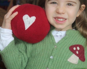 Wool Baby Ball / Indoor Winter Play / Valentines Day Gift /Waldorf Montessori Baby Toddler Kids Boys Girls