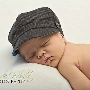 Newborn Baby Hat Boys, coming home hat, newborn boy photo prop hat, newborn flat cap, newborn newsboy hat, Pageboy Ring Bearer hat