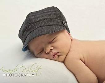 Newborn Baby Hat Boys, coming home hat, newborn boy photo prop hat, newborn flat cap, newborn newsboy hat, Pageboy Ring Bearer hat