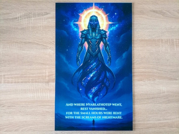 Nyarlathotep Wall Art | Affiche Métal Dibond 3mm | Déco Lovecraft Cosmic Horror | Impression UV Artisanale & Vernis (32x50cm)