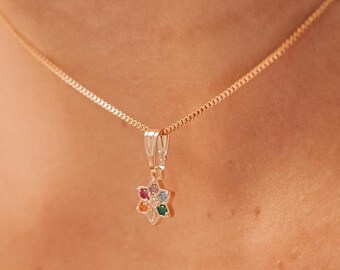 18K Gold Plated Rainbow Zirconia Star Necklace