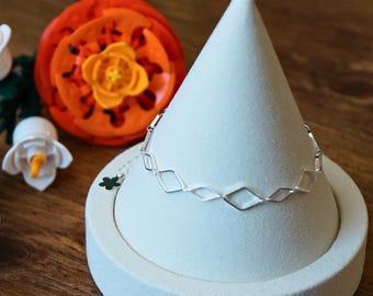 Sterling Silver Geometric Link Bracelet