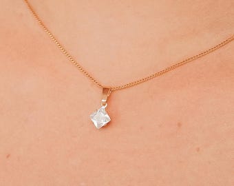 18K Gold Plated Clear Zirconia Necklace