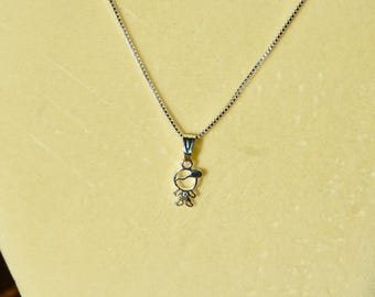 Sterling Silver Little Boy Pendant Necklace