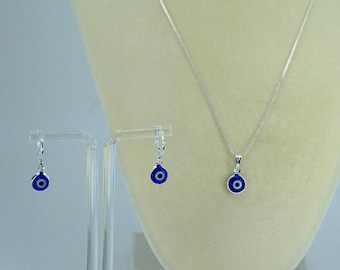 Sterling Silver Evil Eye Protection Jewelry Set