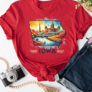 Iowa State Map T-shirt, Iowa Sweatshirt, Iowa Gift, Iowa Souvenir, State Crewneck, Iowa Graphic Shirt, Iowa Apparel, Iowa Vocation Hoodie