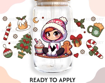 Vinilo adhesivo UV 001 UVDTF para vasos / Listo para aplicar / Alta calidad / Impreso internamente / Fácil aplicación / Transferencia para vasos / Se adapta a vasos de 16 oz